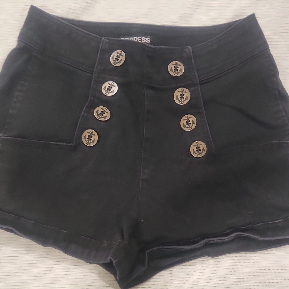Express Women's Black High-Waisted Shorts
